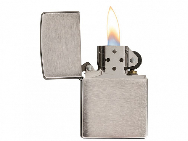 Зажигалка ZIPPO Armor™ c покрытием Brushed Chrome с логотипом в Новосибирске заказать по выгодной цене в кибермаркете AvroraStore