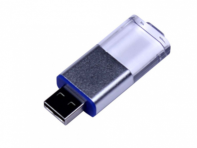 USB 2.0- флешка промо на 64 Гб прямоугольной формы, выдвижной механизм с логотипом в Новосибирске заказать по выгодной цене в кибермаркете AvroraStore