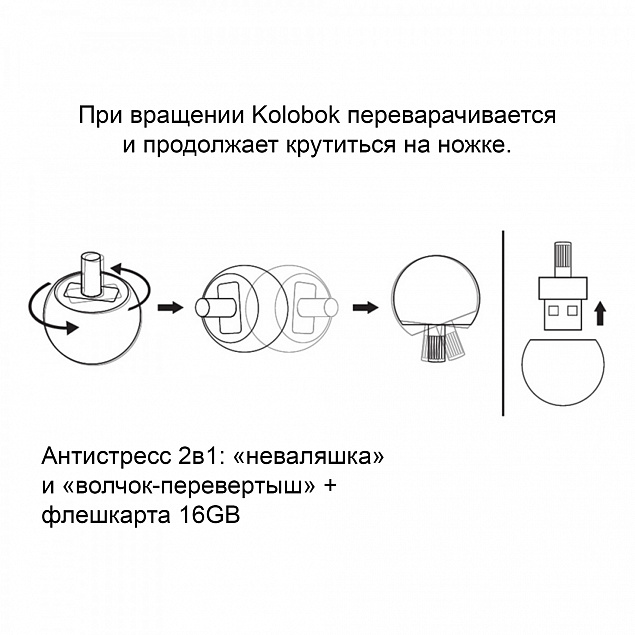 Флеш-карта "Kolobok" 16 Гб с логотипом в Новосибирске заказать по выгодной цене в кибермаркете AvroraStore