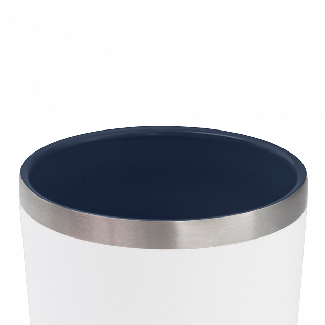 Термокружка вакуумная с керамическим покрытием Arctic, 380 ml, белый/синий с логотипом в Новосибирске заказать по выгодной цене в кибермаркете AvroraStore