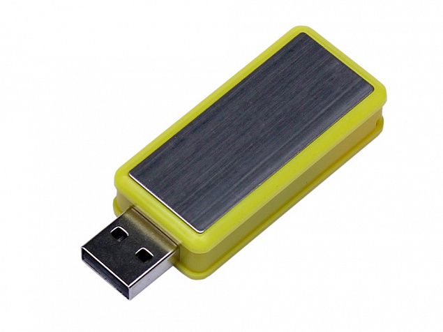 USB 2.0- флешка промо на 64 Гб прямоугольной формы, выдвижной механизм с логотипом в Новосибирске заказать по выгодной цене в кибермаркете AvroraStore