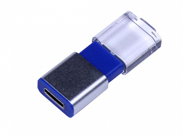 USB 2.0- флешка промо на 64 Гб прямоугольной формы, выдвижной механизм с логотипом в Новосибирске заказать по выгодной цене в кибермаркете AvroraStore