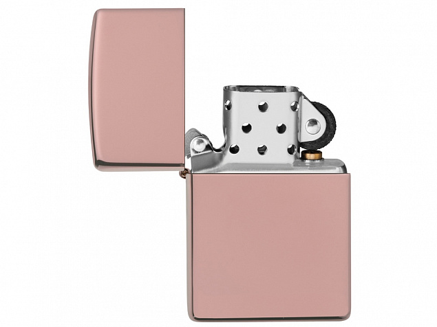 Зажигалка ZIPPO Classic с покрытием High Polish Rose Gold с логотипом в Новосибирске заказать по выгодной цене в кибермаркете AvroraStore