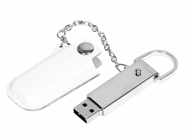 USB 2.0- флешка на 8 Гб в массивном корпусе с кожаным чехлом с логотипом в Новосибирске заказать по выгодной цене в кибермаркете AvroraStore