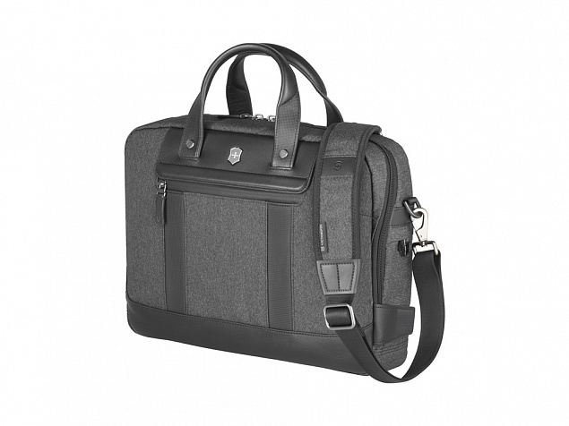 Портфель VICTORINOX Architecture Urban2 15 Briefcase 15'', серый, полиэстер/кожа, 42x13x31 см, 16 л с логотипом в Новосибирске заказать по выгодной цене в кибермаркете AvroraStore