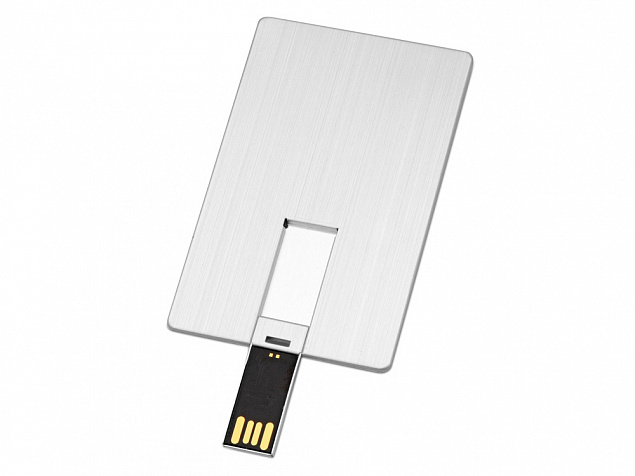 USB-флешка на 16 Гб Card Metal в виде металлической карты с логотипом в Новосибирске заказать по выгодной цене в кибермаркете AvroraStore