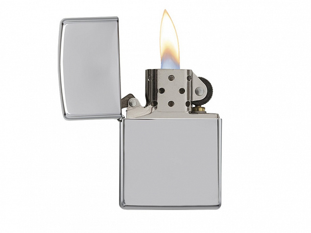 Зажигалка ZIPPO Classic с покрытием High Polish Chrome с логотипом в Новосибирске заказать по выгодной цене в кибермаркете AvroraStore