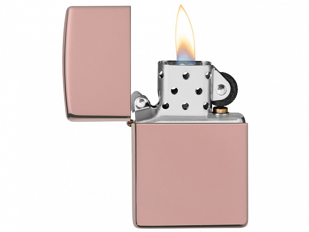 Зажигалка ZIPPO Classic с покрытием High Polish Rose Gold с логотипом в Новосибирске заказать по выгодной цене в кибермаркете AvroraStore