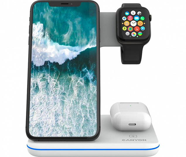 Зарядная станция Canyon WS-303, белая с логотипом в Новосибирске заказать по выгодной цене в кибермаркете AvroraStore