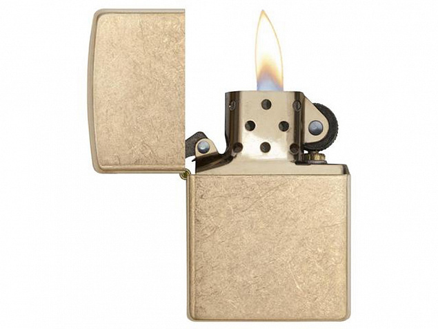 Зажигалка ZIPPO Armor™с покрытием Tumbled Brass с логотипом в Новосибирске заказать по выгодной цене в кибермаркете AvroraStore