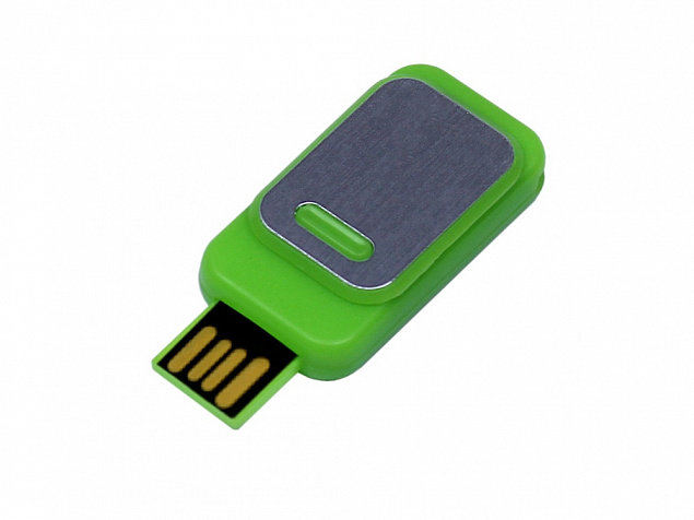 USB 2.0- флешка промо на 64 Гб прямоугольной формы, выдвижной механизм с логотипом в Новосибирске заказать по выгодной цене в кибермаркете AvroraStore