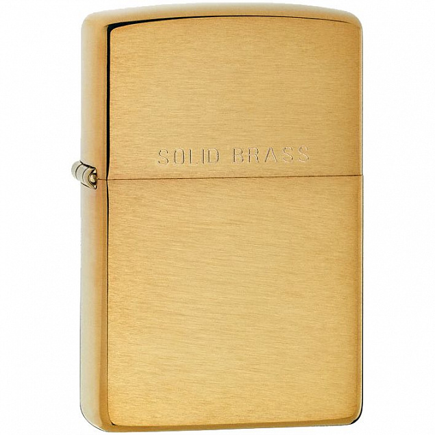 Зажигалка Zippo Classic Brushed, золотистая с логотипом в Новосибирске заказать по выгодной цене в кибермаркете AvroraStore