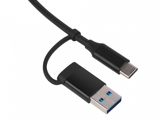 USB-хаб «Link» с коннектором 2-в-1 USB-C и USB-A, 2.0/3.0 с логотипом в Новосибирске заказать по выгодной цене в кибермаркете AvroraStore