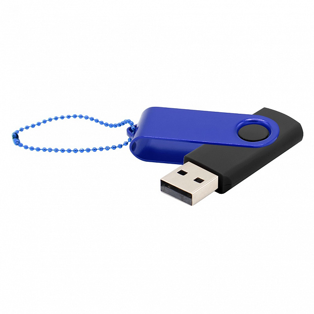 Флешка Designer To Go 2.0 USB 16Gb, черный/синий с логотипом в Новосибирске заказать по выгодной цене в кибермаркете AvroraStore