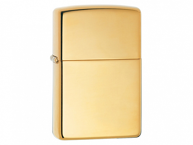 Зажигалка ZIPPO Classic с покрытием High Polish Brass с логотипом в Новосибирске заказать по выгодной цене в кибермаркете AvroraStore