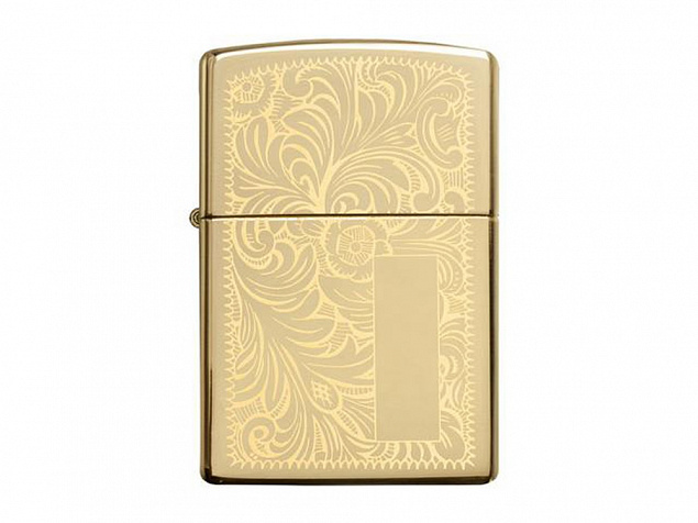 Зажигалка ZIPPO Venetian® с покрытием High Polish Brass с логотипом в Новосибирске заказать по выгодной цене в кибермаркете AvroraStore