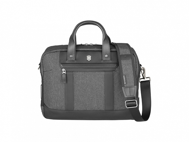 Портфель VICTORINOX Architecture Urban2 15 Briefcase 15'', серый, полиэстер/кожа, 42x13x31 см, 16 л с логотипом в Новосибирске заказать по выгодной цене в кибермаркете AvroraStore