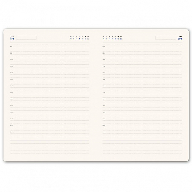 Ежедневник недатированный Fusion, А5, синий, кремовый блок, синий срез с логотипом в Новосибирске заказать по выгодной цене в кибермаркете AvroraStore