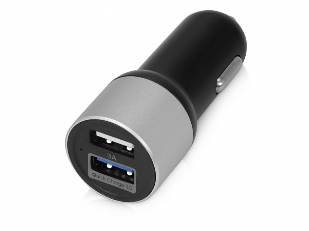 Адаптер автомобильный USB с функцией быстрой зарядки QC 3.0 TraffIQ с логотипом в Новосибирске заказать по выгодной цене в кибермаркете AvroraStore