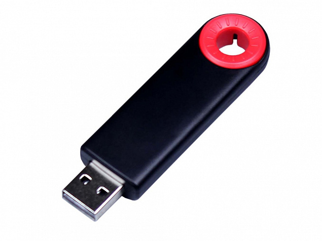 USB 2.0- флешка промо на 64 Гб прямоугольной формы, выдвижной механизм с логотипом в Новосибирске заказать по выгодной цене в кибермаркете AvroraStore