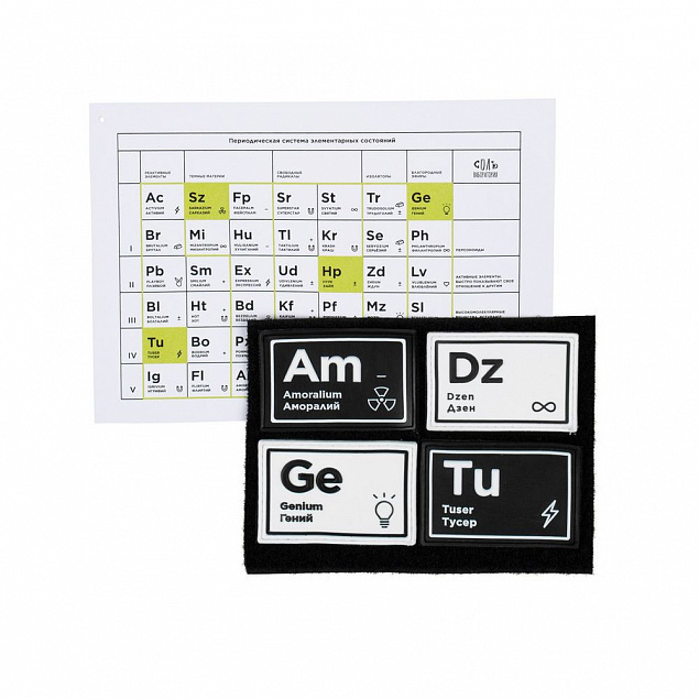 Комплект из 4 шевронов «Химия состояний» с логотипом в Новосибирске заказать по выгодной цене в кибермаркете AvroraStore