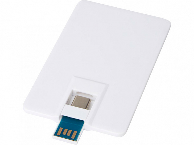 USB 3.0- флешка на 64 Гб Duo Slim с разъемом Type-C с логотипом в Новосибирске заказать по выгодной цене в кибермаркете AvroraStore