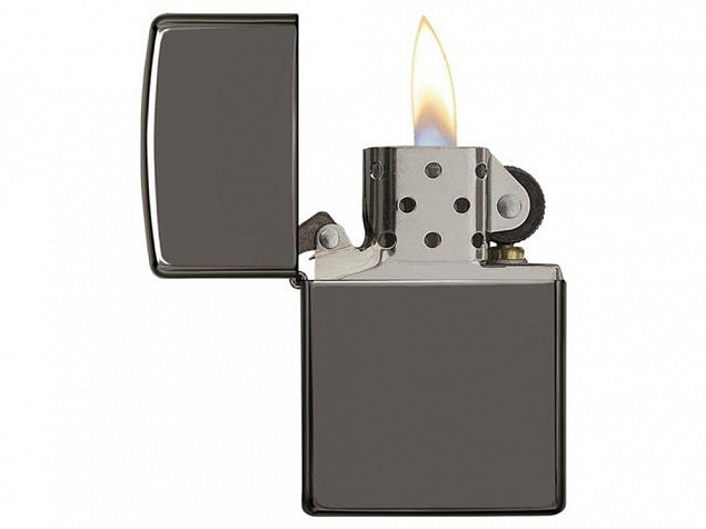 Зажигалка ZIPPO Classic с покрытием Black Ice® с логотипом в Новосибирске заказать по выгодной цене в кибермаркете AvroraStore