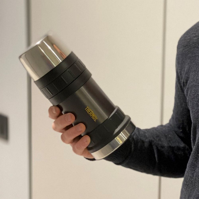 Термос для еды Thermos Work 2345GM, графитовый с логотипом в Новосибирске заказать по выгодной цене в кибермаркете AvroraStore