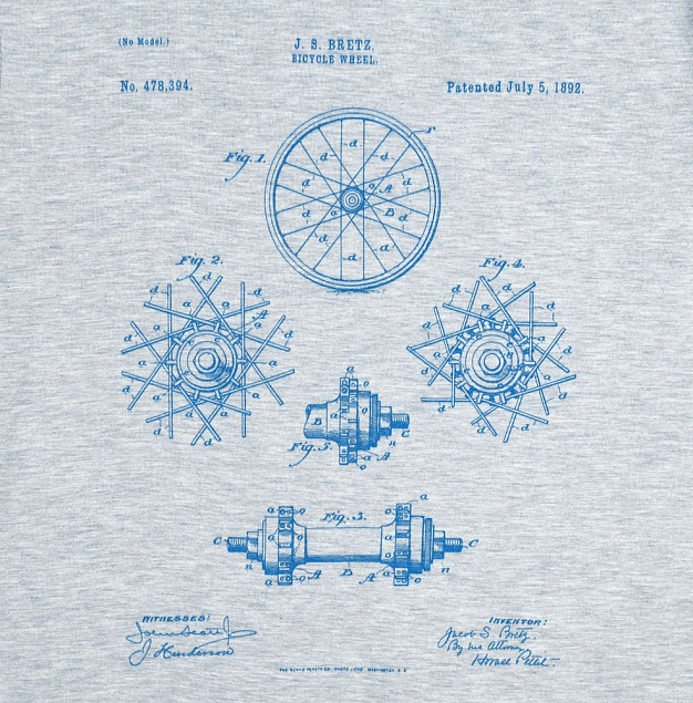 Футболка приталенная Old Patents. Wheel, голубой меланж с логотипом в Новосибирске заказать по выгодной цене в кибермаркете AvroraStore