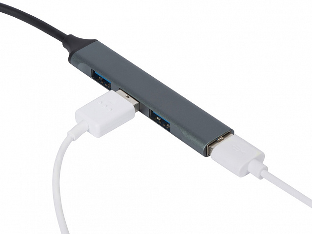 USB-хаб «Link» с коннектором 2-в-1 USB-C и USB-A, 2.0/3.0 с логотипом в Новосибирске заказать по выгодной цене в кибермаркете AvroraStore