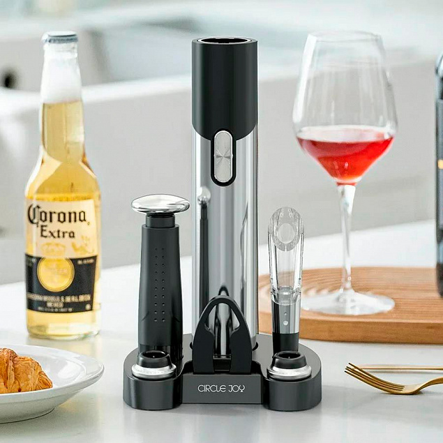 Винный набор со штопором Circle Joy Electric Wine and Beer с логотипом в Новосибирске заказать по выгодной цене в кибермаркете AvroraStore