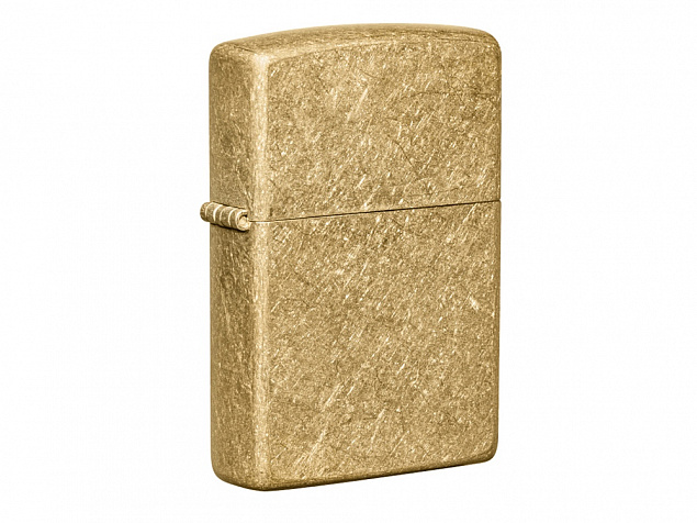 Зажигалка ZIPPO Classic с покрытием Tumbled Brass с логотипом в Новосибирске заказать по выгодной цене в кибермаркете AvroraStore