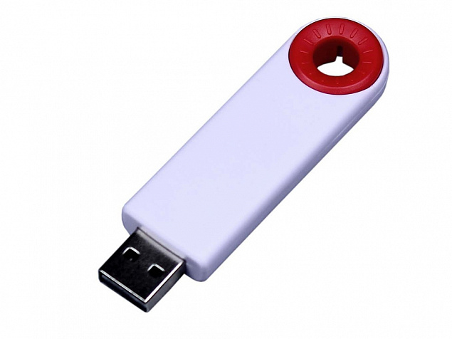 USB 2.0- флешка промо на 64 Гб прямоугольной формы, выдвижной механизм с логотипом в Новосибирске заказать по выгодной цене в кибермаркете AvroraStore