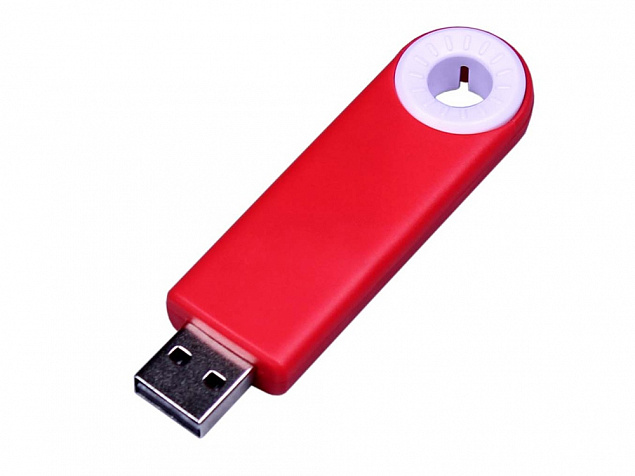 USB 2.0- флешка промо на 64 Гб прямоугольной формы, выдвижной механизм с логотипом в Новосибирске заказать по выгодной цене в кибермаркете AvroraStore