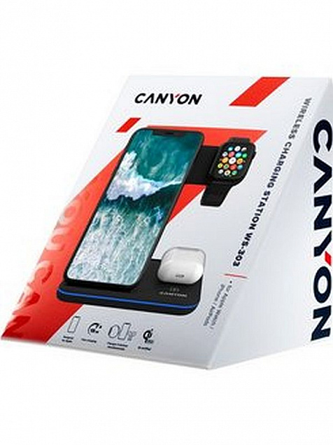 Зарядная станция Canyon WS-303, белая с логотипом в Новосибирске заказать по выгодной цене в кибермаркете AvroraStore