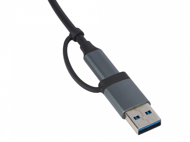 USB-хаб «Link» с коннектором 2-в-1 USB-C и USB-A, 2.0/3.0 с логотипом в Новосибирске заказать по выгодной цене в кибермаркете AvroraStore