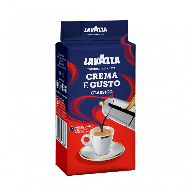 КОФЕ &quot;Lavazza&quot;  мол. пач. 250г*20 Crema e Gusto вак/уп. INT с логотипом в Новосибирске заказать по выгодной цене в кибермаркете AvroraStore