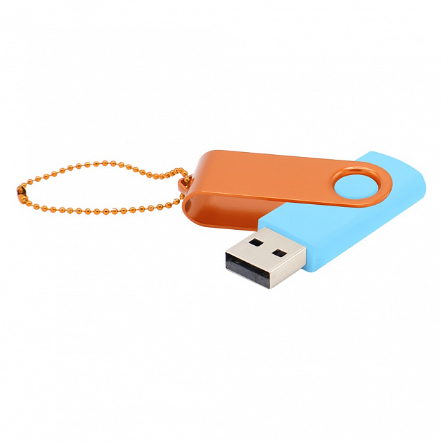 Флешка Designer To Go 2.0 USB 16Gb, голубой/оранжевый с логотипом в Новосибирске заказать по выгодной цене в кибермаркете AvroraStore