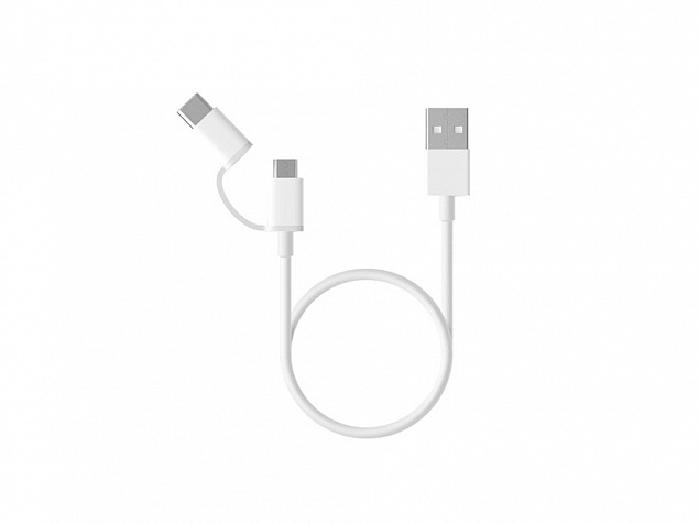 Кабель «Mi 2-in-1 USB Cable Micro-USB to Type C», 30 см с логотипом в Новосибирске заказать по выгодной цене в кибермаркете AvroraStore