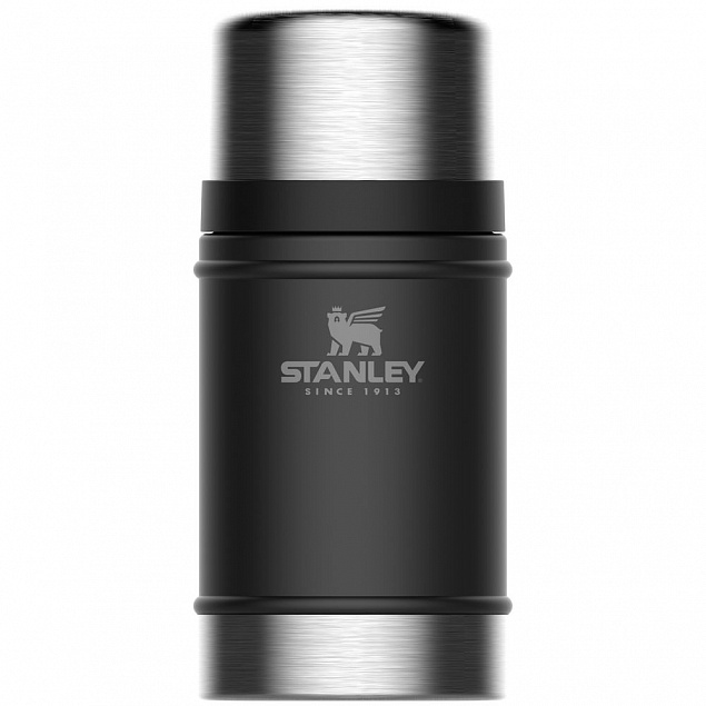 Термос для еды Stanley Classic 700, черный с логотипом в Новосибирске заказать по выгодной цене в кибермаркете AvroraStore