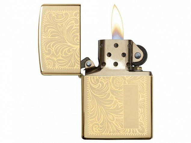 Зажигалка ZIPPO Venetian® с покрытием High Polish Brass с логотипом в Новосибирске заказать по выгодной цене в кибермаркете AvroraStore