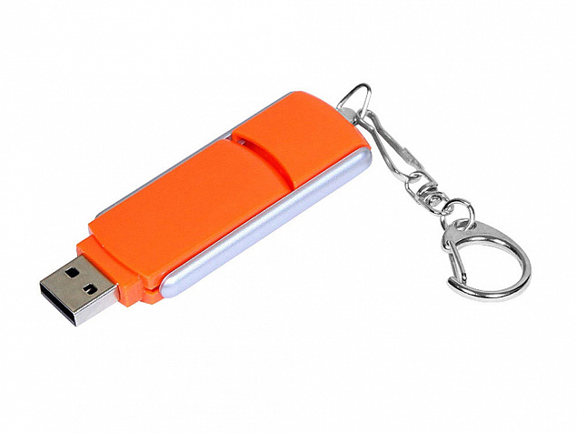 USB 3.0- флешка промо на 128 Гб с прямоугольной формы с выдвижным механизмом с логотипом в Новосибирске заказать по выгодной цене в кибермаркете AvroraStore