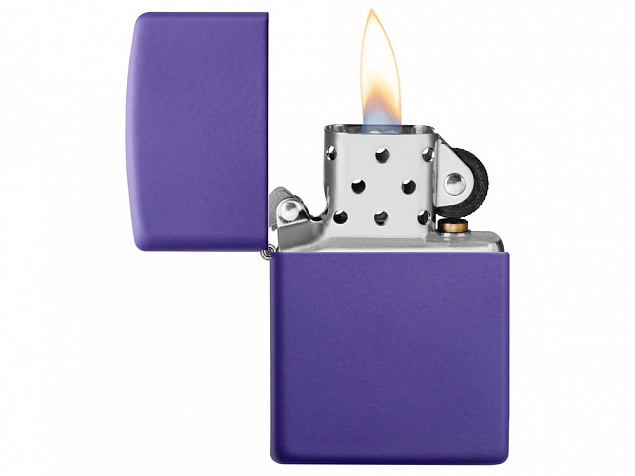 Зажигалка ZIPPO Classic с покрытием Purple Matte с логотипом в Новосибирске заказать по выгодной цене в кибермаркете AvroraStore