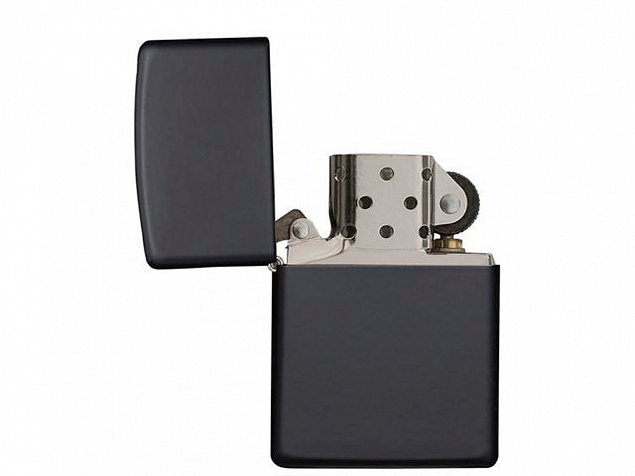 Зажигалка ZIPPO Classic с покрытием Black Matte с логотипом в Новосибирске заказать по выгодной цене в кибермаркете AvroraStore