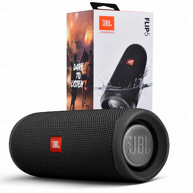 Беспроводная колонка JBL Flip 5, черная с логотипом в Новосибирске заказать по выгодной цене в кибермаркете AvroraStore