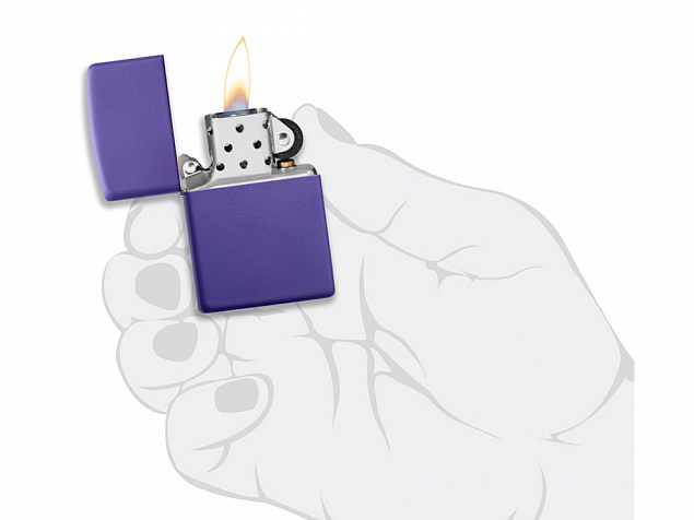 Зажигалка ZIPPO Classic с покрытием Purple Matte с логотипом в Новосибирске заказать по выгодной цене в кибермаркете AvroraStore