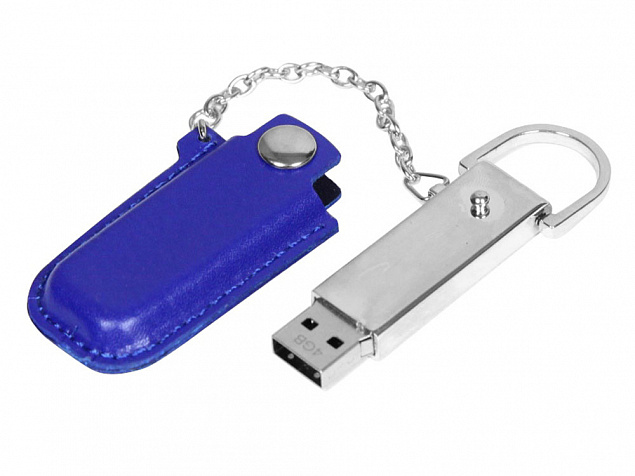 USB 2.0- флешка на 8 Гб в массивном корпусе с кожаным чехлом с логотипом в Новосибирске заказать по выгодной цене в кибермаркете AvroraStore