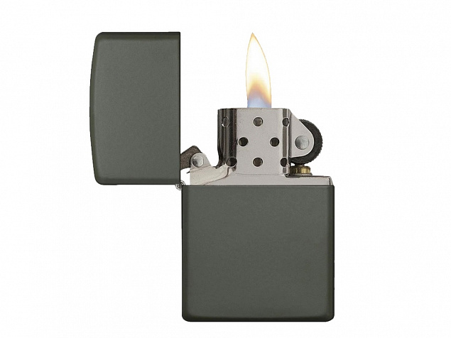 Зажигалка ZIPPO Classic с покрытием Green Matte с логотипом в Новосибирске заказать по выгодной цене в кибермаркете AvroraStore