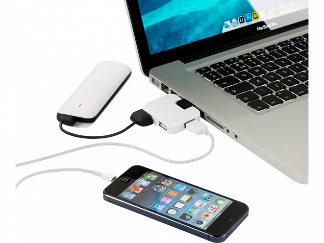 USB Hub «Gaia» на 4 порта с логотипом в Новосибирске заказать по выгодной цене в кибермаркете AvroraStore