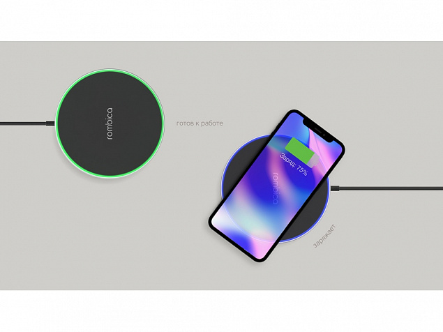 Беспроводное зарядное устройство «NEO Core Quick» c быстрой зарядкой с логотипом Rombica с логотипом в Новосибирске заказать по выгодной цене в кибермаркете AvroraStore